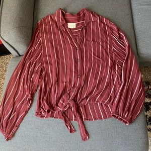 Tied Button Up Blouse